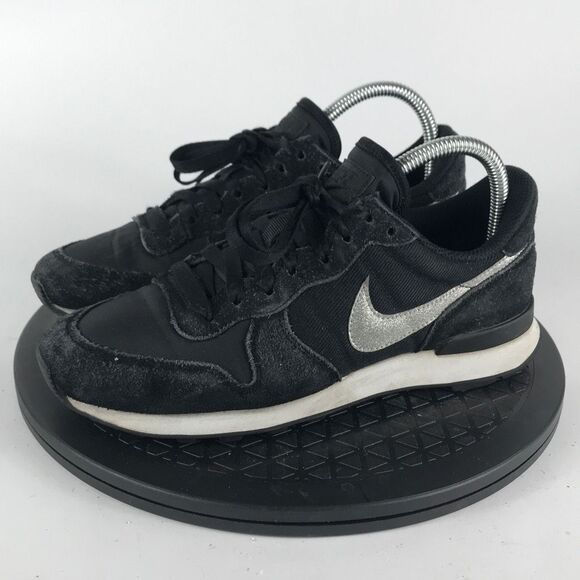 Nike Internationalist Black/Glitter Running Shoes AT0075-001 Women’s Size 7.5 - Picture 1 of 12